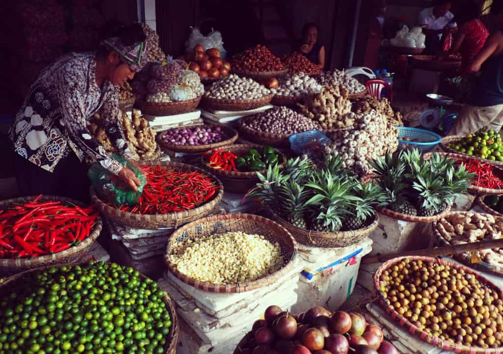 Northern Thailand fresh produce market